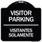 Signmission Bilingual Reserved Parking Visitor Parking Visitantes Solamente Alum Sign, 18" x 18", BW-1818-24300 A-DES-BW-1818-24300 - alternate 1